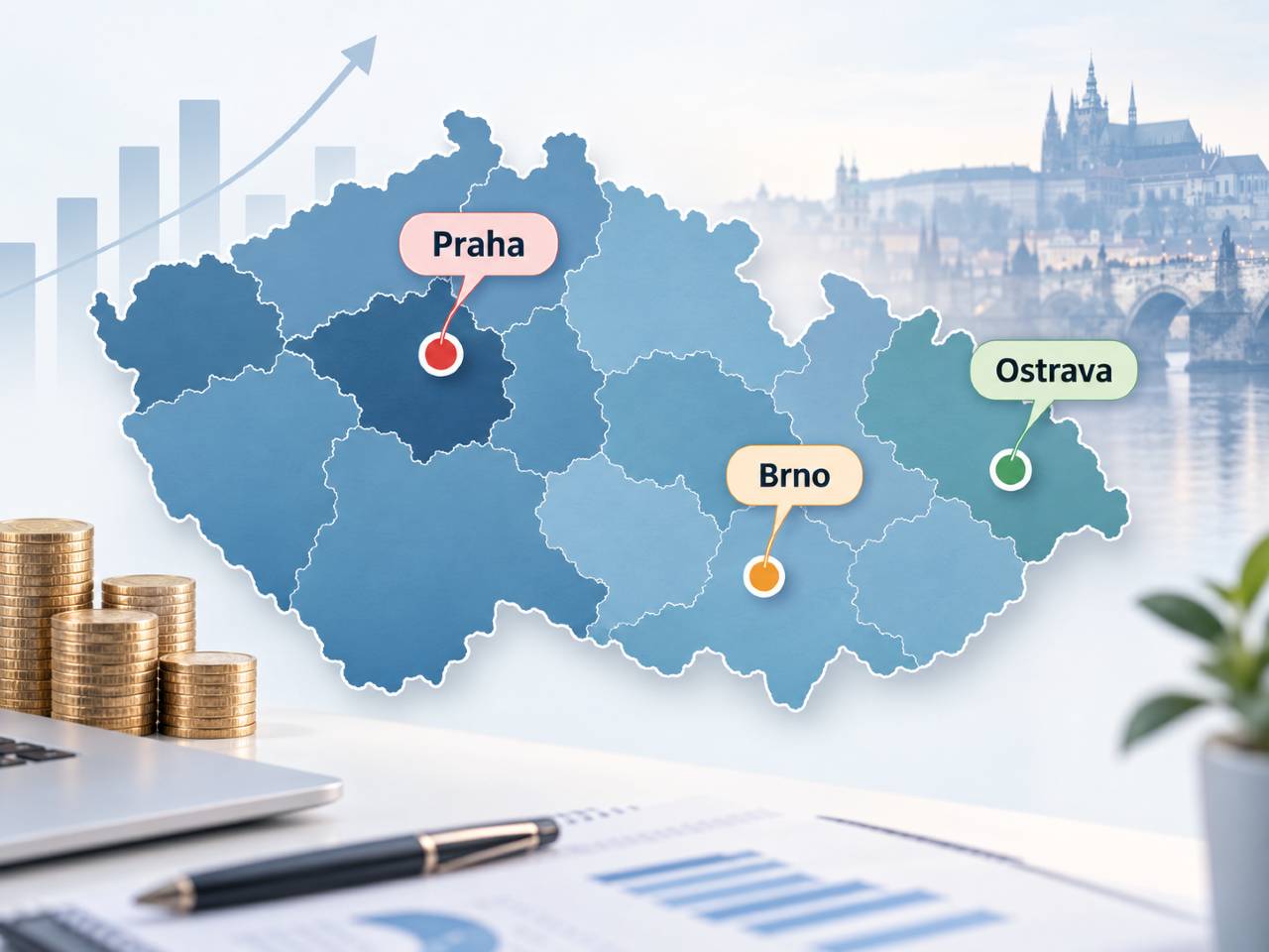 Jak se liší platy podle regionu v ČR?